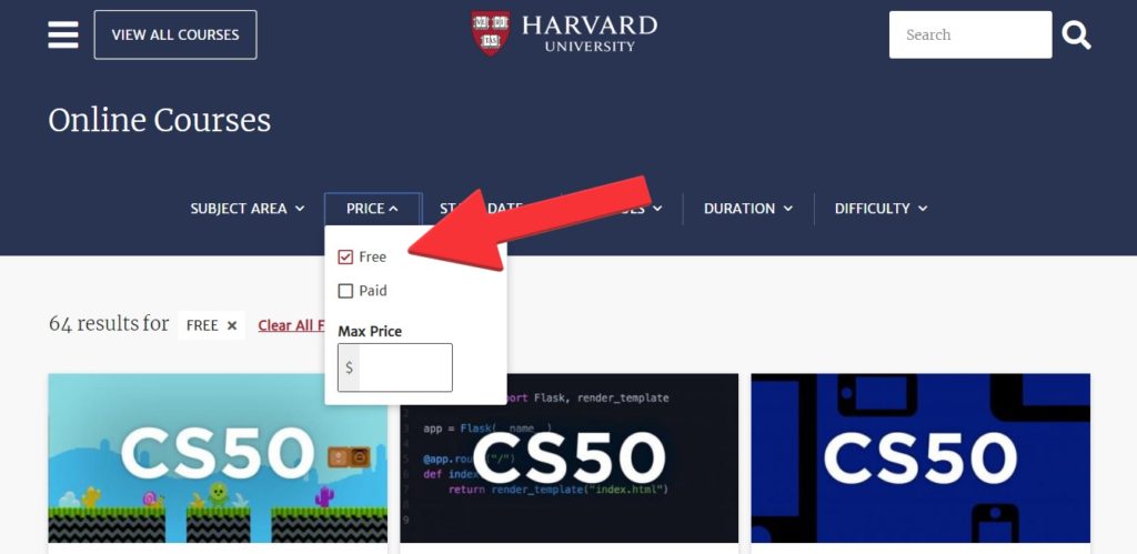 Harvard school free online courses