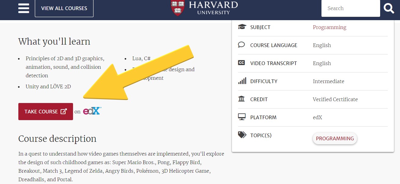 harvard uni take course 1