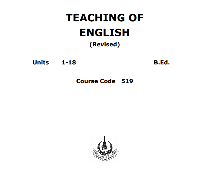 0519/TEACHING OF ENGLISH AIOU B.ED Book Download pdf