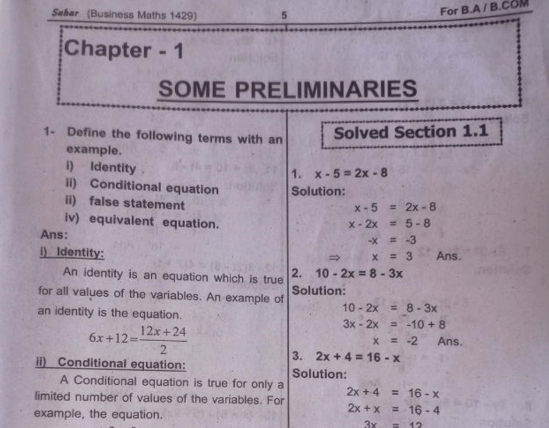 Business Mathematics Code 1429 for BA / B.Com AIOU Solved Notes Download Free