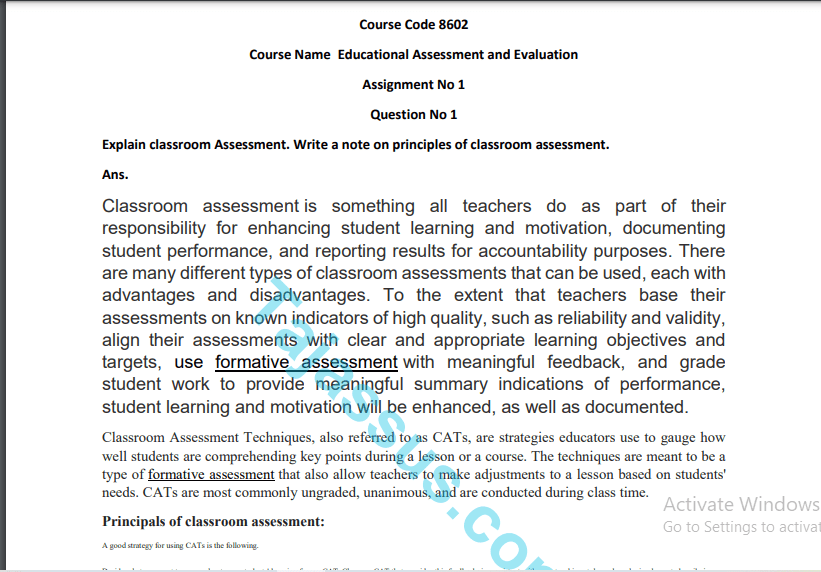 8602 AIOU Solved Assignment No.1 2020 (Educational Assessment and Evaluation ) Download 