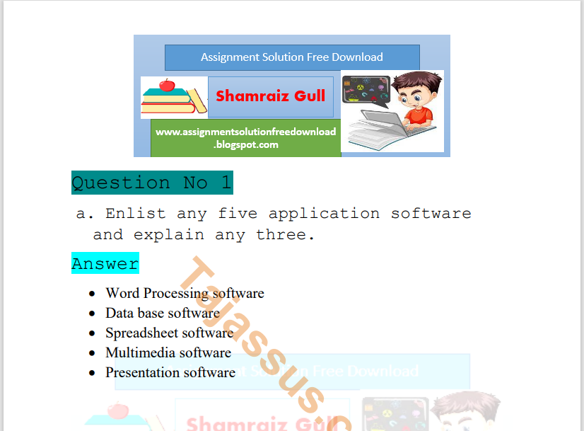 1431 Basics of ICT AIOU Solved paper Download