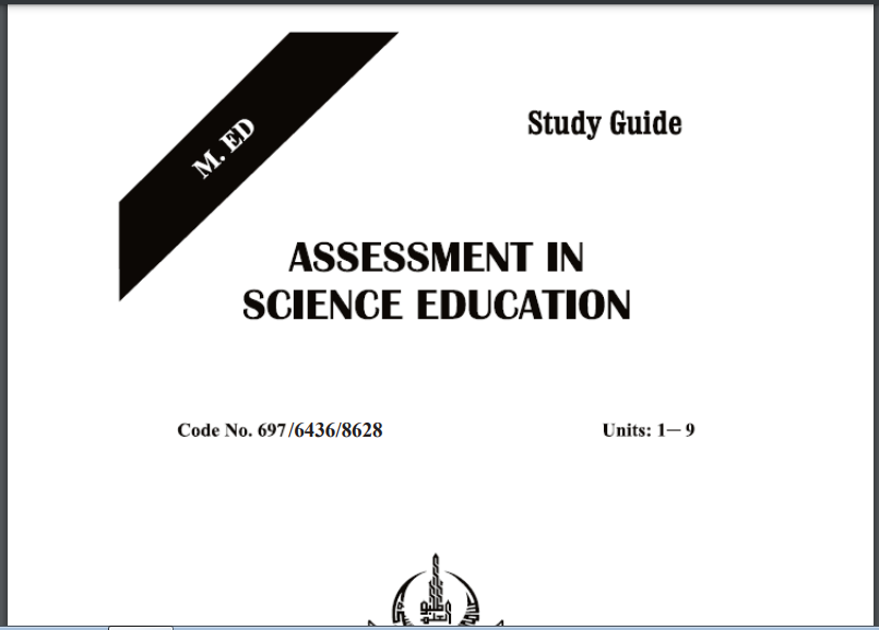 6436/ASSESSMENT AND EVALUATON AND SCIENCE EDUCATION AIOU B.ED Book Download