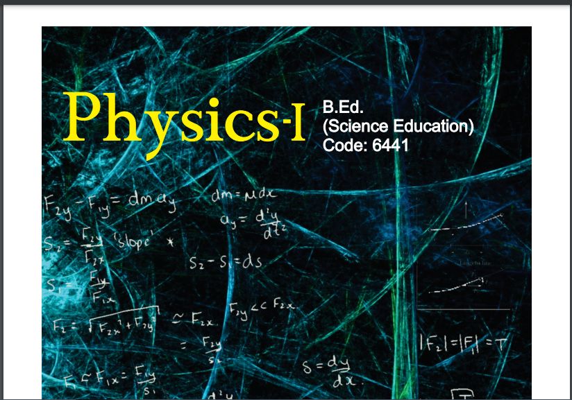 6441/PHYSICS-I AIOU B.ED Book Download 