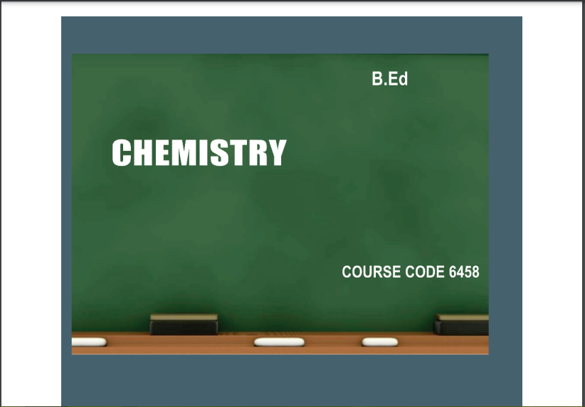 6458/CHEMISTRY-III AIOU B.ED Book Download 