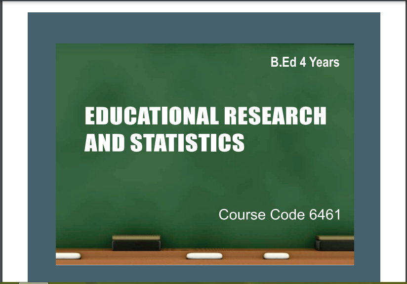 6461/EDUCATIONAL RESEARCH AND STATISTICS AIOU B.ED Book Download 