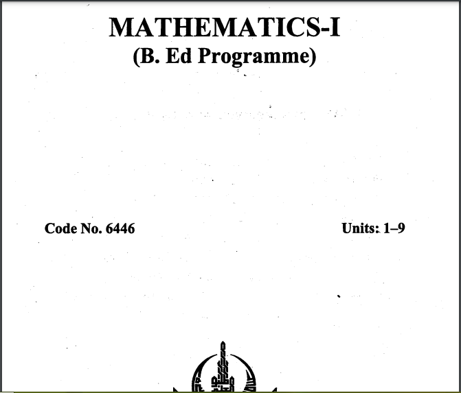 6446/MATHEMATICS-I AIOU B.ED Book Download 