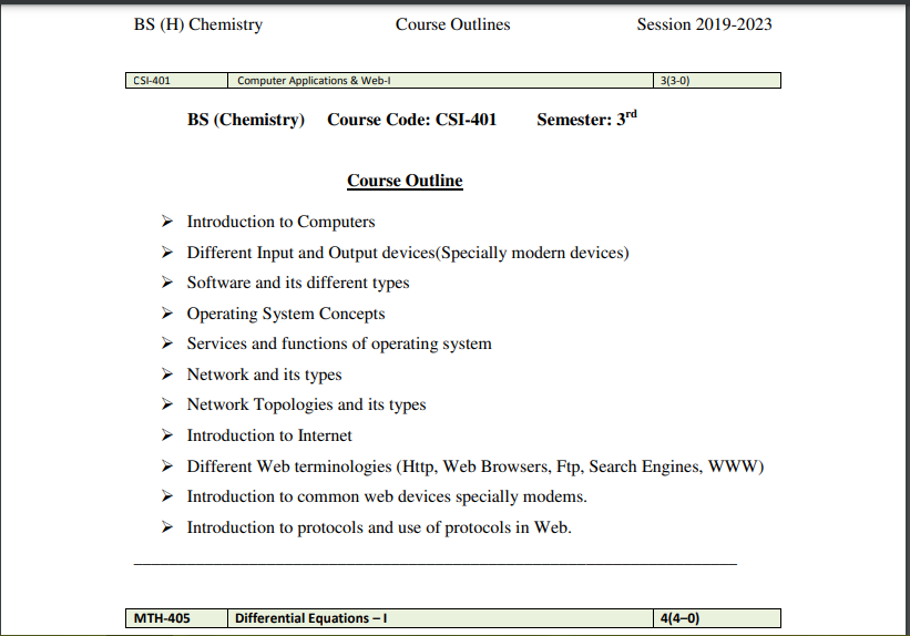 CSI-401 Computer Applications & Web-I  Book Pdf Download 