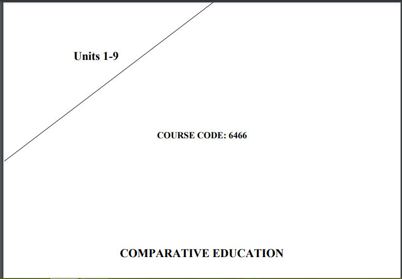 6465/COMPARATIVE EDUCATIONAIOU B.ED Book Download 