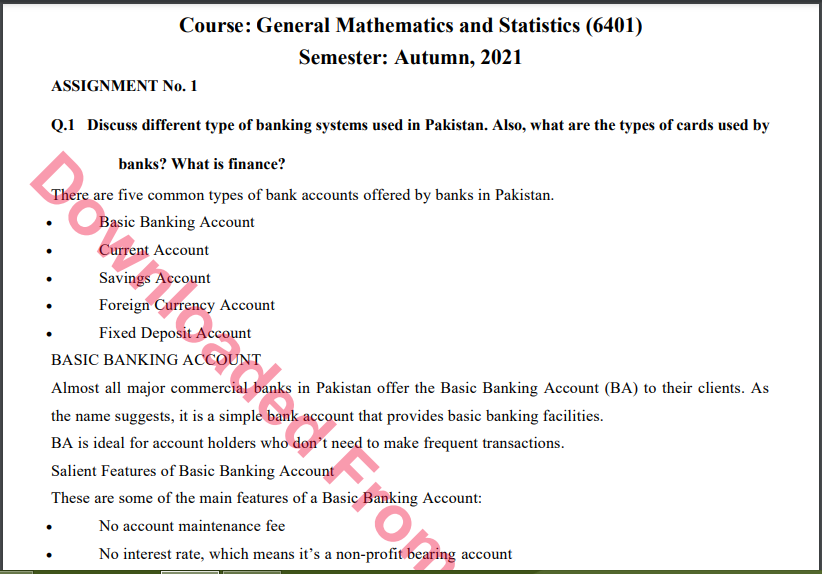 6401/General Mathematics and Statistics Solved Assignment No.1 B.ED History Download