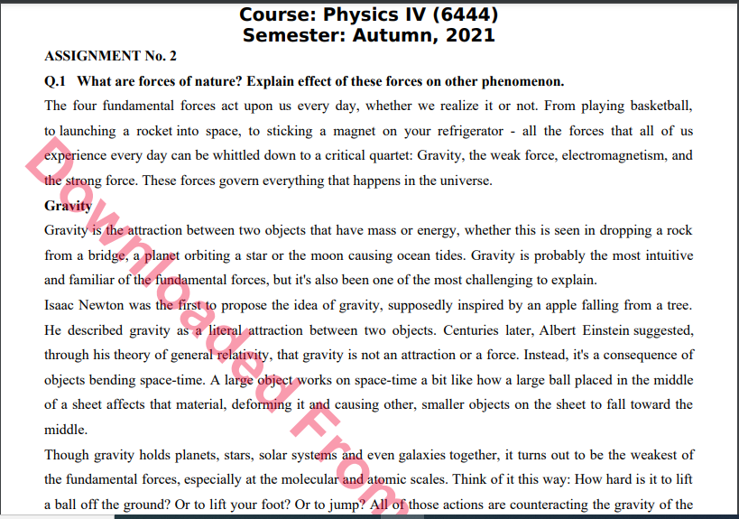 6444/Physics IV Solved Assignment No.2 Autumn, 2021 B.ED Download