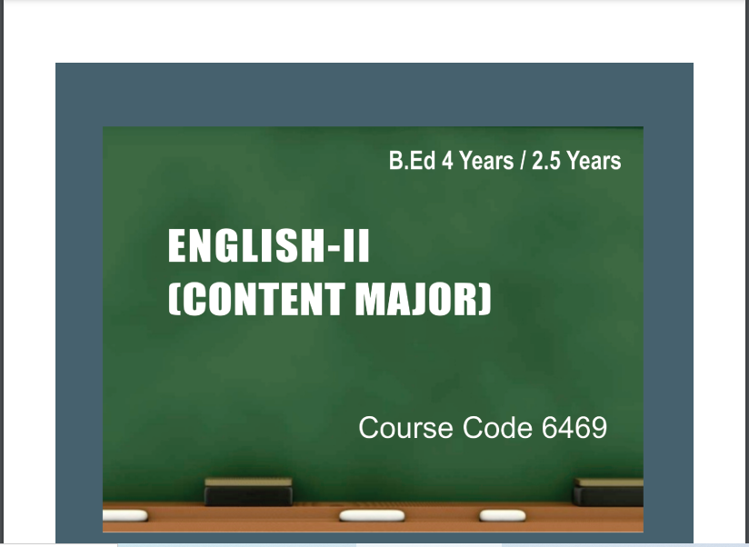 AIOU 6469/ENGLISH -II B.ED Book Download