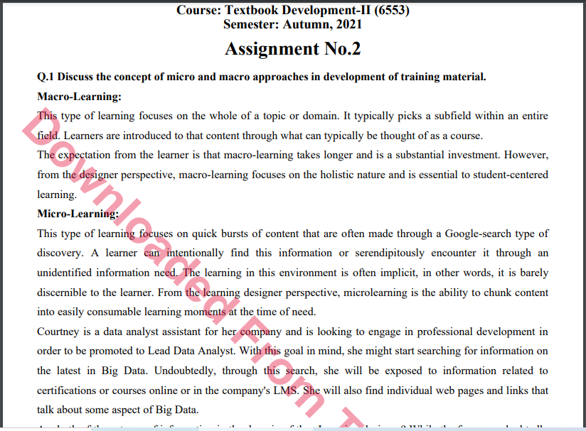 6553/Textbook Development-II Solved Assignment 1&2 Autumn, 2021-2022 MA/M.ED Download