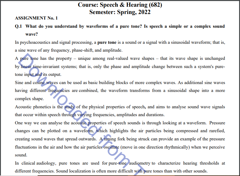 AIOU Spring & Autumn 2022 (682) Assignment Code 1&2