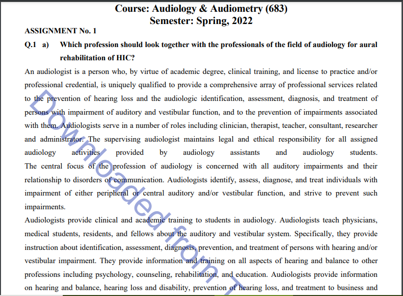 AIOU Spring & Autumn 2022 (683) Assignment Code 1&2